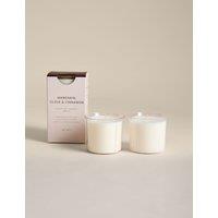 M&S Set of 2 Mandarin Clove & Cinnamon Candle Refills White Mix
