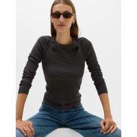 M&S Double layer Knitted Top Charcoal
