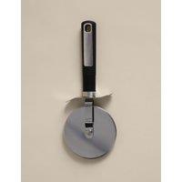M&S Soft Grip Stainless Steel Pizza Cutter Black