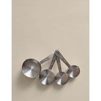 M&S 4 Piece Stainless Steel Measuring Cups Silver