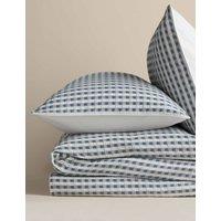 M&S Pure Cotton Waffle Bedding Set Slate Blue