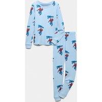 M&S Cotton Blend Spider-Man Thermal Set (18 Mths - 16 Yrs) Blue Mix
