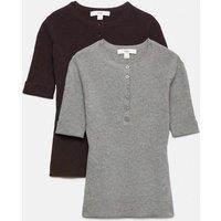 M&S 2 Pack Ribbed Knitted Tops with Wool Multi