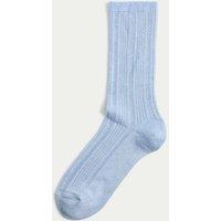 M&S Sparkle Crew Socks Blue Mix
