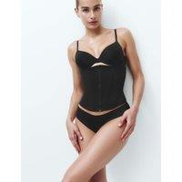 M&S Body Sculpt Firm Control Zip Corset Black