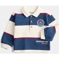 M&S Cotton Rich Paddington Rugby Top (0-3 Yrs) Navy Mix