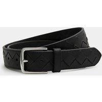 Autograph Leather Woven Belt Black