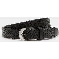 Autograph Leather Braided Belt Black