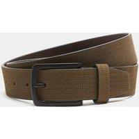 M&S Textured Leather Belt Dark Khaki