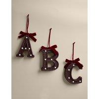 M&S Red Hanging Pre-Lit Letter Tree Ornament Red