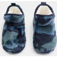 M&S Kids' Borg Slipper Boots (4 Small-7 Large) Blue Mix