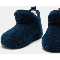M&S Kids' Borg Slipper Boots (4 Small-7 Large) Navy
