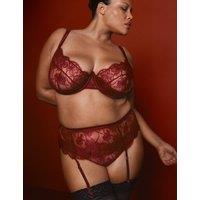 M&S x Coco de Mer Belle Lace Suspender Dark Crimson