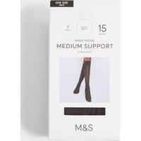 M&S 4 Pack 15 Denier Support Knee High Socks Nearly Black