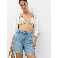 M&S Textured Triangle Bikini Top Ivory Mix