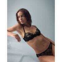 M&S x Coco de Mer Belle Lace Thong Black