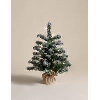 M&S 1.5ft Pre-Lit Snowy Christmas Tree White Mix