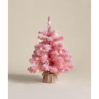 M&S 1.5ft Pre-Lit Pink Snowy Christmas Tree Pink