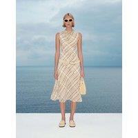 M&S Checked Cowl Neck Midi Slip Dress Brown Mix