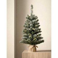 M&S 3ft Pre-Lit Snowy Christmas Tree White Mix
