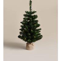M&S 3ft Pre-Lit Spruce Christmas Tree Green