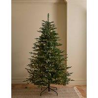 M&S 7ft Pre Lit Grand Fir Christmas Tree Green