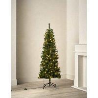 M&S 6ft Pre-Lit Slim Monterey and Scots Pine Christmas Tree Green