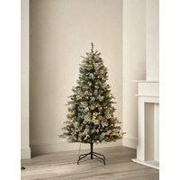M&S 6ft Pre-Lit Snowy Monterey and Scots Pine Christmas Tree White Mix