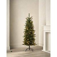 M&S 6ft Pre-Lit Slim Grand Fir Christmas Tree Green