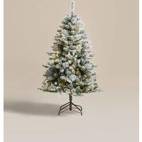 M&S 5ft Pre-Lit Snowy Monterey and Scots Pine Christmas Tree White Mix