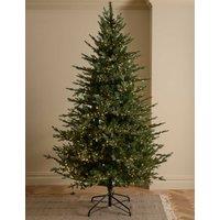 M&S 8ft Pre Lit Grand Fir Christmas Tree Green