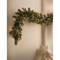 M&S 10ft Pre-Lit Green Artificial Garland Green Mix