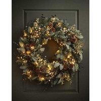 M&S Light Up Greens Artificial Wreath Green Mix