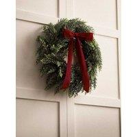 M&S Plain Bow Wreath Green Mix