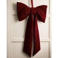 M&S Velvet Hanging Bow Decoration Red