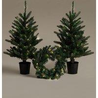 M&S 3 Pack Light Up Door Decorations Green Mix