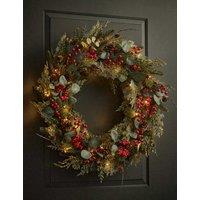 M&S Pre-Lit Red Berry Wreath Red Mix