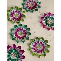 M&S 6 Pack Multicoloured Tinsel Rosettes Multi