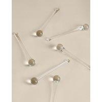 M&S 6 Pack Glass Droplet Decorations Clear