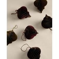 M&S Paper Finial Baubles 6 Pack Burgundy Mix