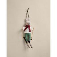 M&S Felt Hanging Skiing Rabbit Decoration White Mix
