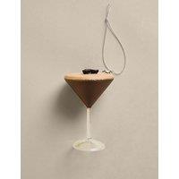 M&S Glass Hanging Espresso Martini Tree Decoration Brown Mix