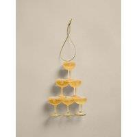 M&S Glass Champagne Tower Decoration Yellow Mix