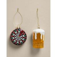 M&S 2 Pack Glass Hanging Dart Decorations Black Mix