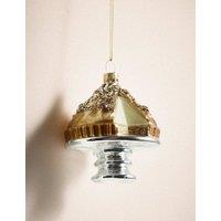 M&S Lemon Meringue Beaded Glass Bauble Yellow Mix