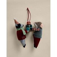 M&S Felt Mice Duo Presents Hanging Decorations Multi