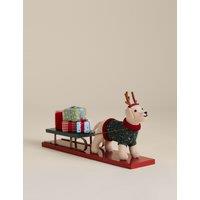 M&S Felt Labrador Gifts Sleigh Decoration Multi