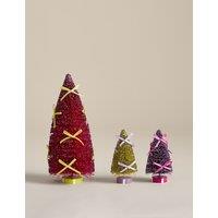 M&S 3 Pack Multicoloured Bow Tree Decorations Pink