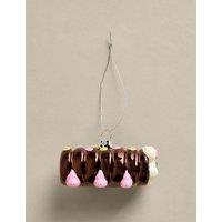 M&S Glass Connie the Caterpillar Tree Decoration Brown Mix