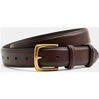 M&S Leather Burnished Brass Buckle Belt Brown
